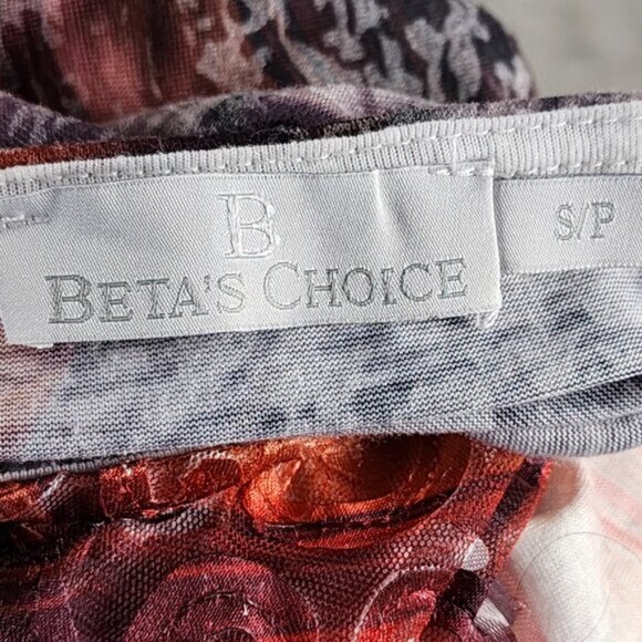 Beta's Choice Artsy Paisley Velvet Burnout Round Neck Top - Picture 6 of 7